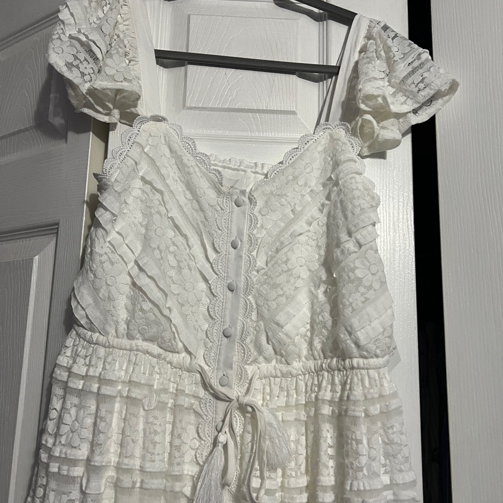 Gorgeous Elegant White Lace Maxi Dress - Picture 4 of 16